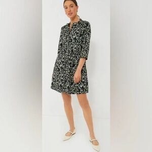 Tuckernuck Verdant Iris Royal Shirt Dress Size S NWT Cotton Floral Pockets